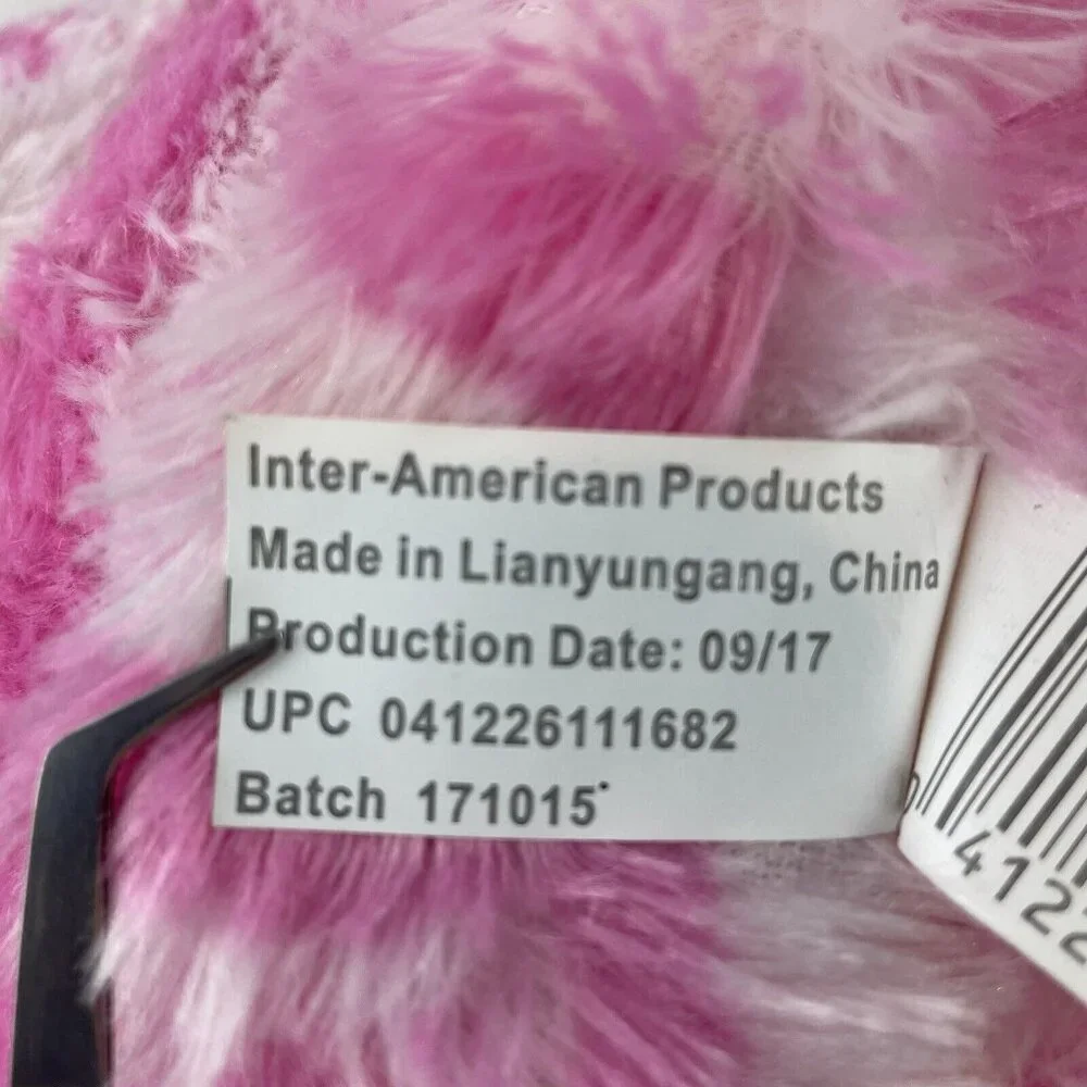 Inter-American Products Pink Zebra‎ 18” Plush Hearts Valentine Stuffed Toy